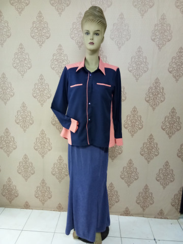 Photo 1 of Baju korporat TP-501002 Gabungan 2 warna, tangan berkaf kemeja dan poket sorok.. Leher kontinental.