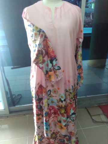 Photo 1 of Baju kurung pesak gantung + tangan bergetah + kain susun tepi TP-222007 Baju kurung pesak gantung + tangan getah + kain susun tepi 
Upah jahit rm35