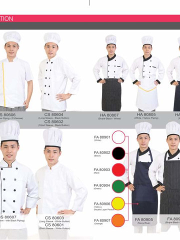 Photo 1 of Uniform,apron n cap FM0005 Uniform chef
Apron full
Apron half
Cap
F1 uniform male n female
T shirt