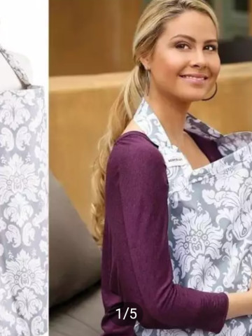 Photo 2 of Apron Menyusu Bayi (Nursing Cover) NC-1 Kain cotton direka khas untuk menyusu bayi serta selesa kerana tidak panas dan dapat melihat dari atas keadaan bayi ketika menyusu.