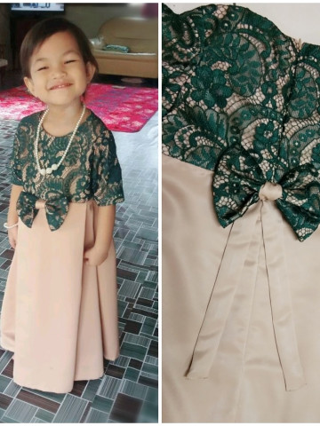 Photo 1 of Dress Kanak Kanak TP-527006 Dress kanak kanak berpleated berlace dan ditambah dengan aksesori reben